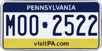 PA license plate MOO2522