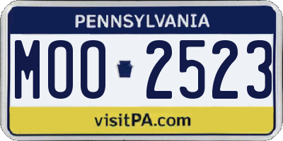 PA license plate MOO2523