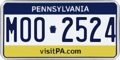 PA license plate MOO2524