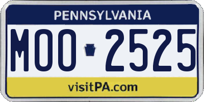 PA license plate MOO2525