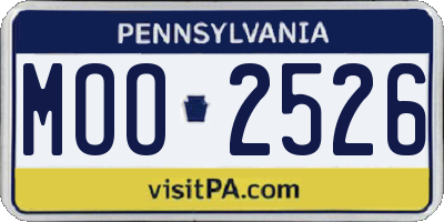 PA license plate MOO2526