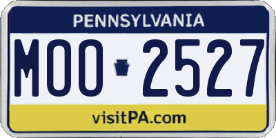 PA license plate MOO2527