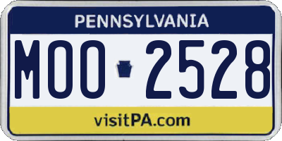 PA license plate MOO2528