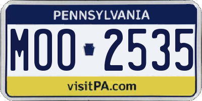 PA license plate MOO2535