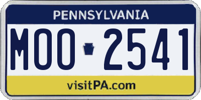 PA license plate MOO2541