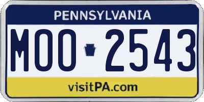 PA license plate MOO2543
