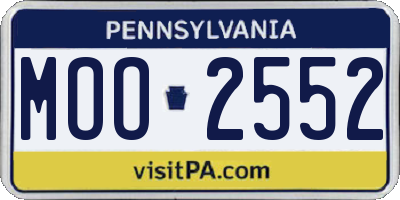 PA license plate MOO2552