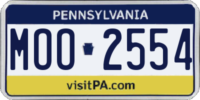 PA license plate MOO2554