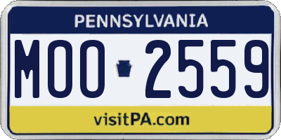 PA license plate MOO2559
