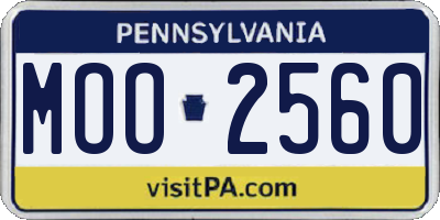 PA license plate MOO2560