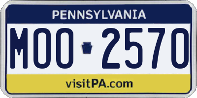 PA license plate MOO2570