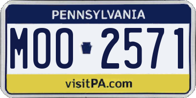 PA license plate MOO2571