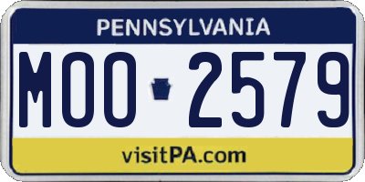PA license plate MOO2579