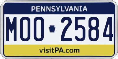 PA license plate MOO2584