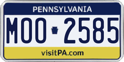 PA license plate MOO2585