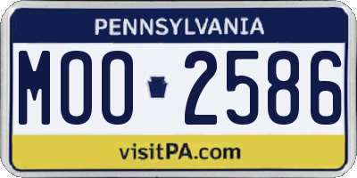PA license plate MOO2586