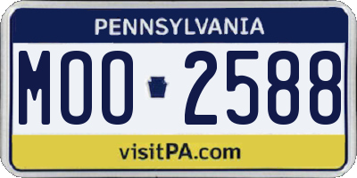 PA license plate MOO2588