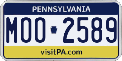 PA license plate MOO2589