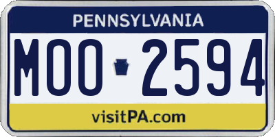 PA license plate MOO2594