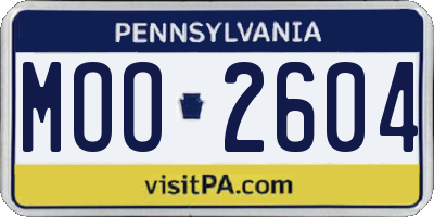 PA license plate MOO2604