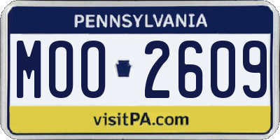 PA license plate MOO2609