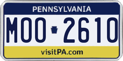 PA license plate MOO2610