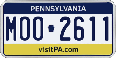PA license plate MOO2611