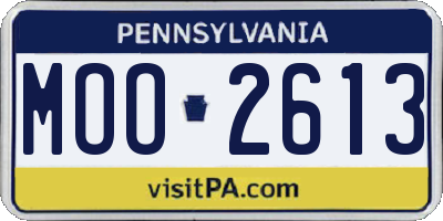PA license plate MOO2613