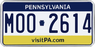 PA license plate MOO2614