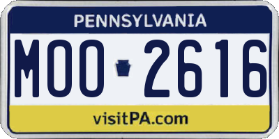 PA license plate MOO2616