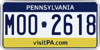 PA license plate MOO2618