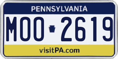PA license plate MOO2619