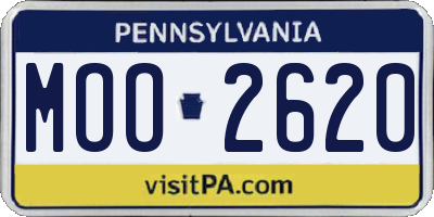 PA license plate MOO2620