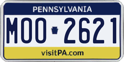 PA license plate MOO2621