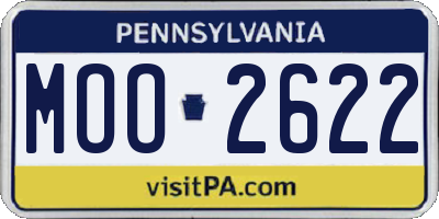 PA license plate MOO2622
