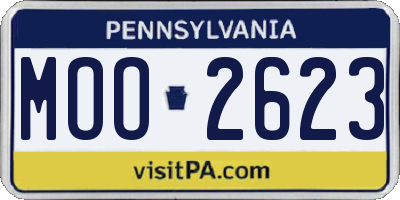 PA license plate MOO2623