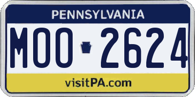 PA license plate MOO2624