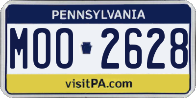 PA license plate MOO2628