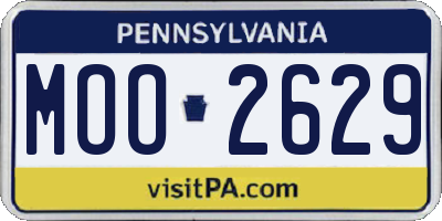 PA license plate MOO2629