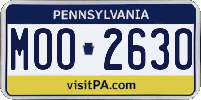 PA license plate MOO2630