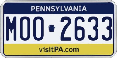 PA license plate MOO2633