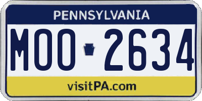 PA license plate MOO2634