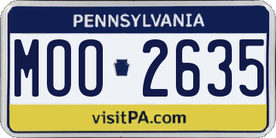 PA license plate MOO2635