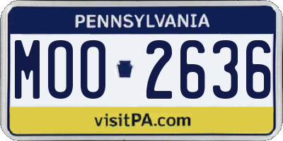PA license plate MOO2636