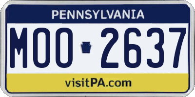 PA license plate MOO2637