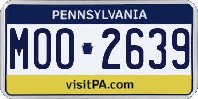 PA license plate MOO2639
