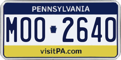 PA license plate MOO2640