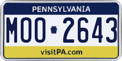 PA license plate MOO2643