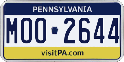 PA license plate MOO2644