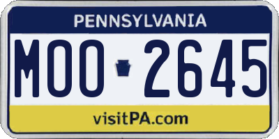 PA license plate MOO2645